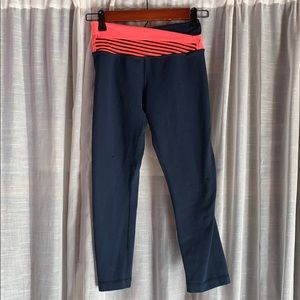Lululemon crop leggings with layered waistband